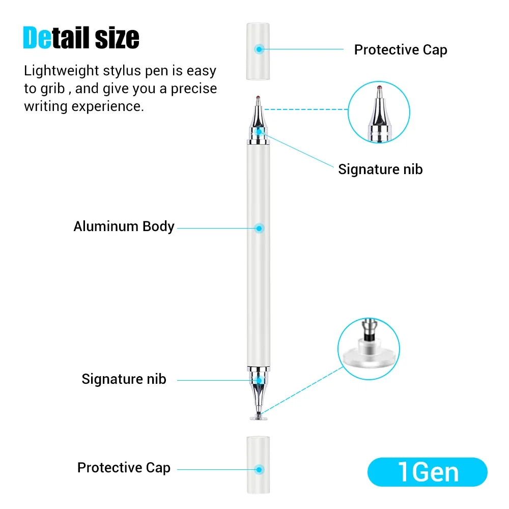 Universal 2 in 1 Stylus Pen for Android IOS Windows Phone iPad Tablet Accessories for Drawing Tablet Capacitive Screen Touch Pen