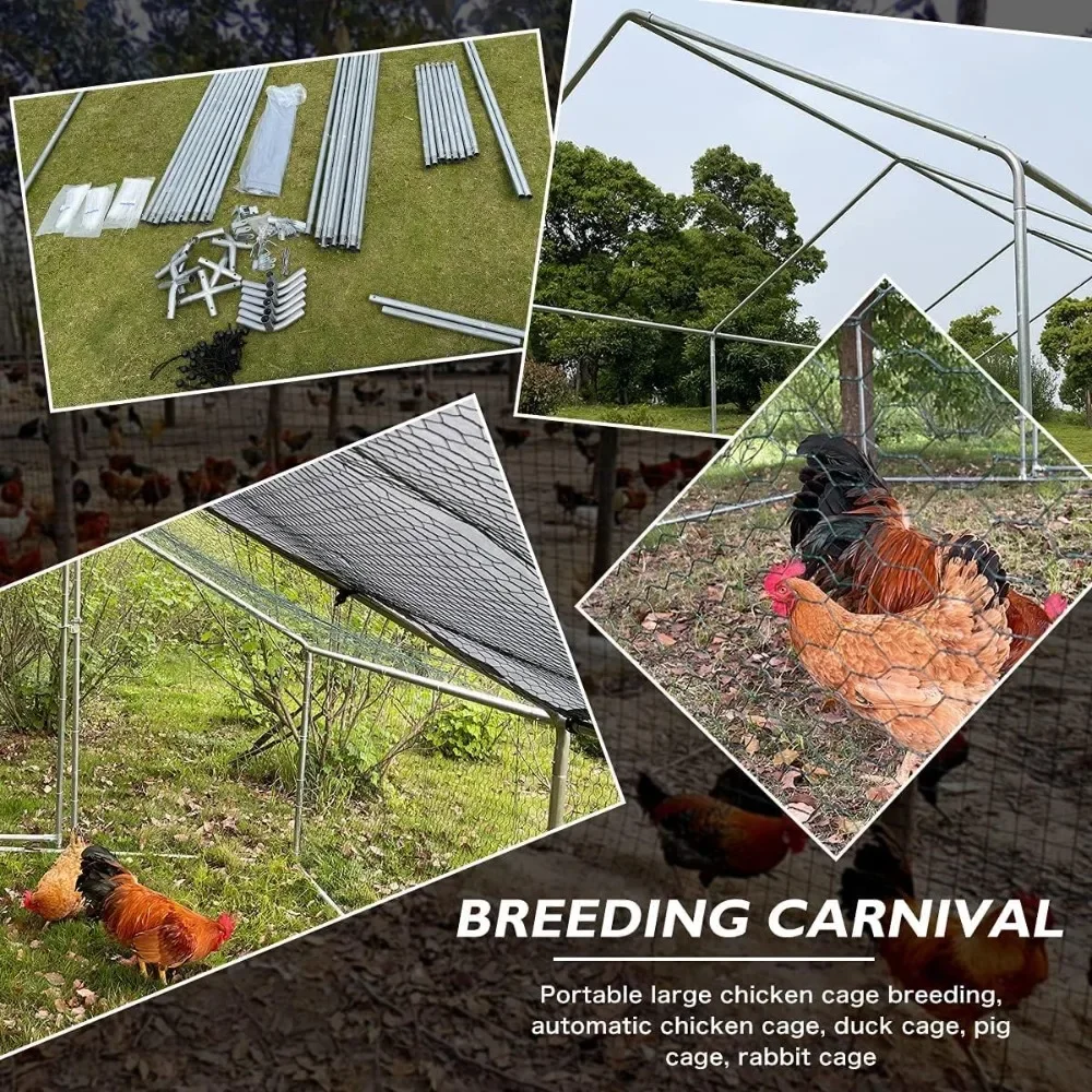 Nordic High Quality Large Metal Walk-in Poultry Cage with Anti-Ultraviolet & Waterproof Cover for Kennel Chicken Coop Duck House