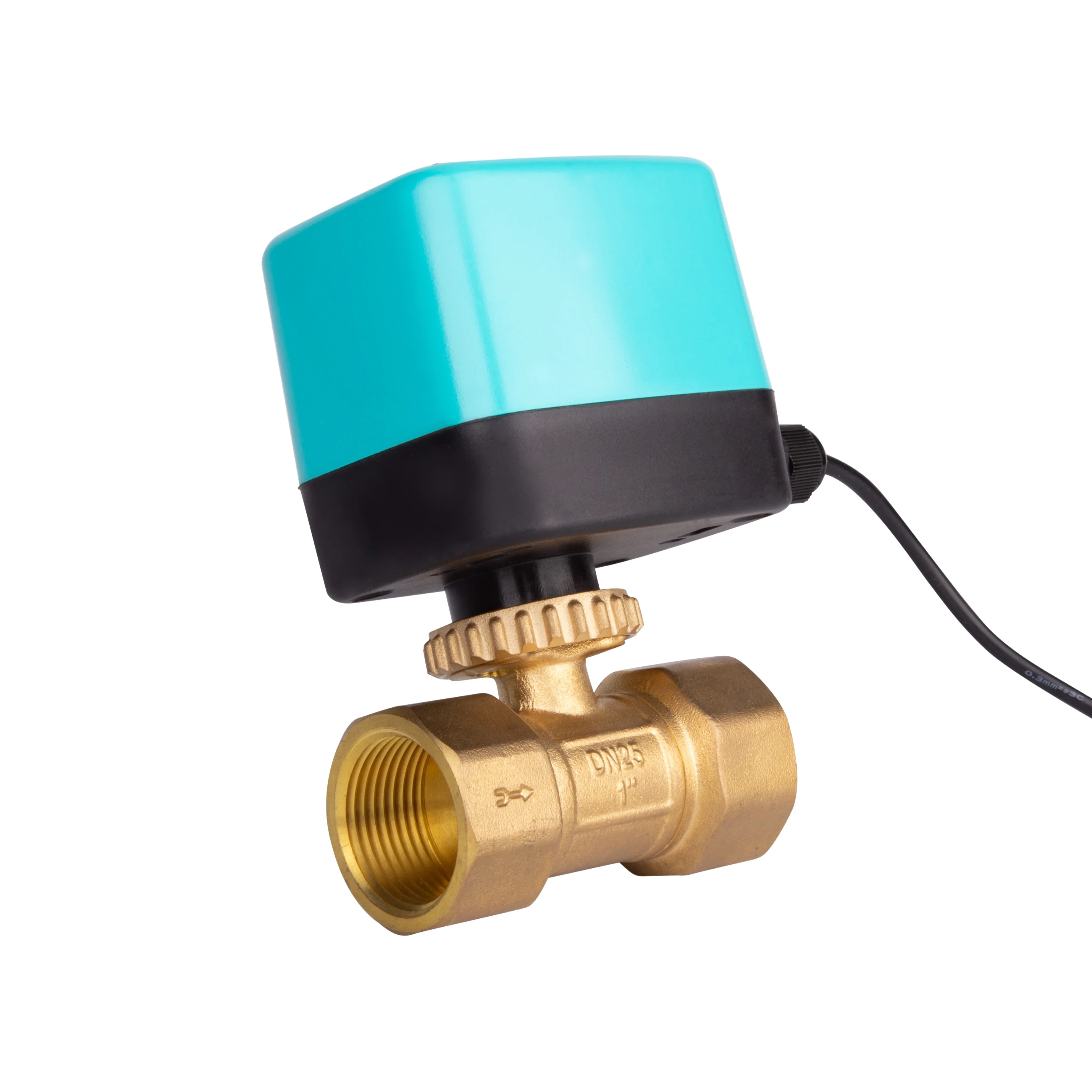 2-Inch DN50 3-Way Mini Motorized Brass Ball Valve 2 Wire Normally Closed Type IP65 DC12V/24V for Agricultural Irrigation