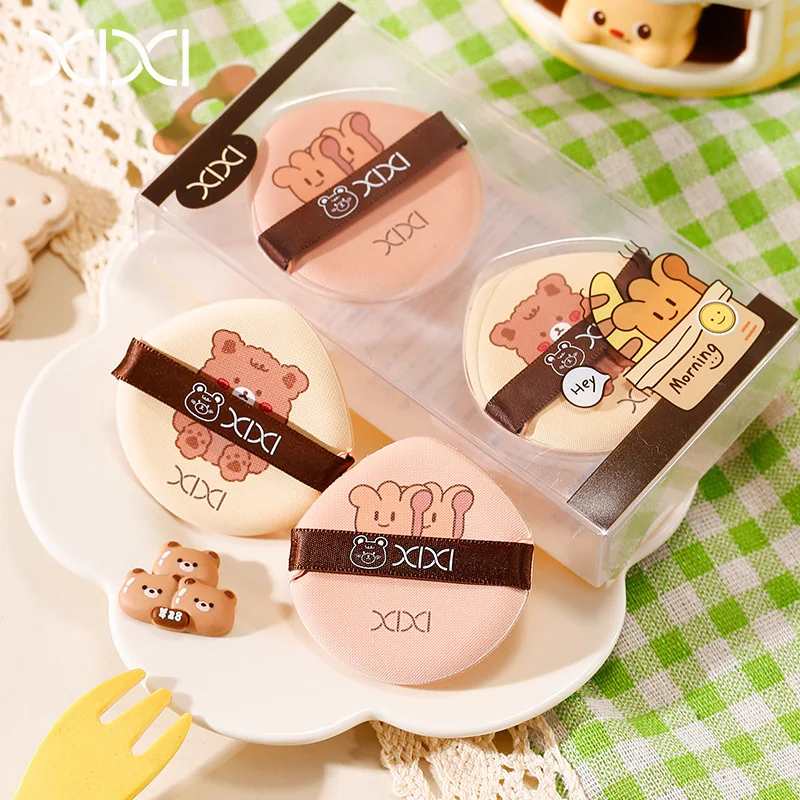 xixi double ribbon air cushion puff combination wet and dry soft skin-friendly do not eat powder makeup tools
