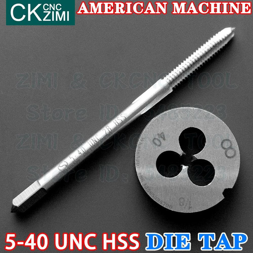 5-40UNC 5-40 UNC HSS مستقيم مقبض الأمريكية القياسية آلة يموت الحنفية عالية السرعة أسلاك الفولاذ التنصت على الحفر جولة يموت المعادن