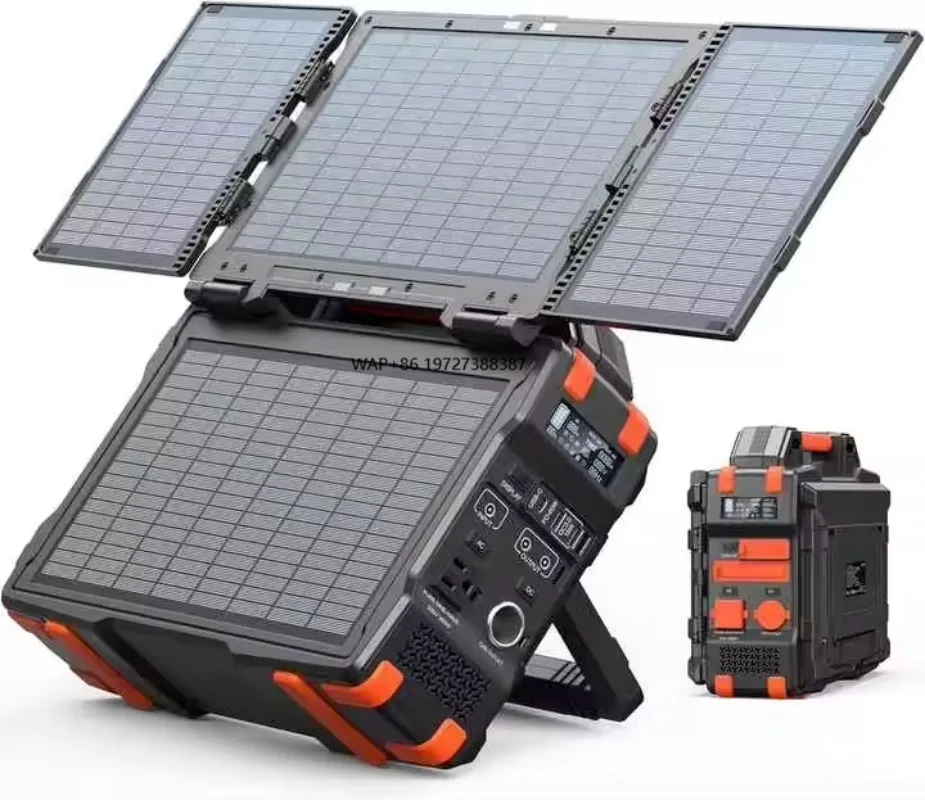 

300w Portable Power Station Solar Generator Power Bank with Hidden Folding Solar Panel AC/DC/USB/PD for Outdoor Emergency