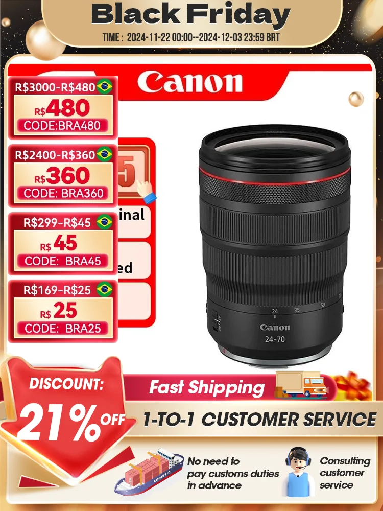 Canon RF 24-70mm F2.8 USM Lens Full Frame Mirrorless Camera Lens Large Aperture Wide Angle Autofocus ZOOM Landscape Lens For R