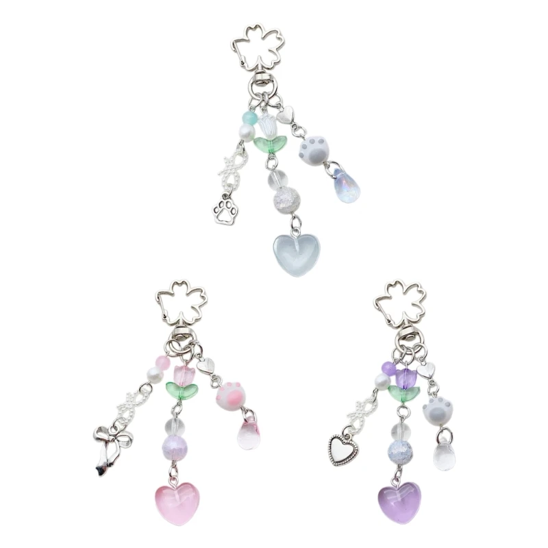 Кошачий Коготь Сердце Цветок Брелок Подвеска Прекрасные Завесы Украшение Сумка Подвеска