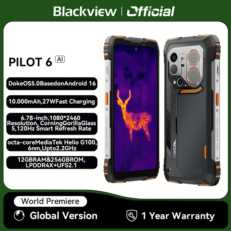oscal PILOT6 中華タフネススマホ　オスカル　パイロット6 未使用品 Blackview OSCAL PILOT 6 10000mAh タフネススマホ 6.67インチ 120Hz