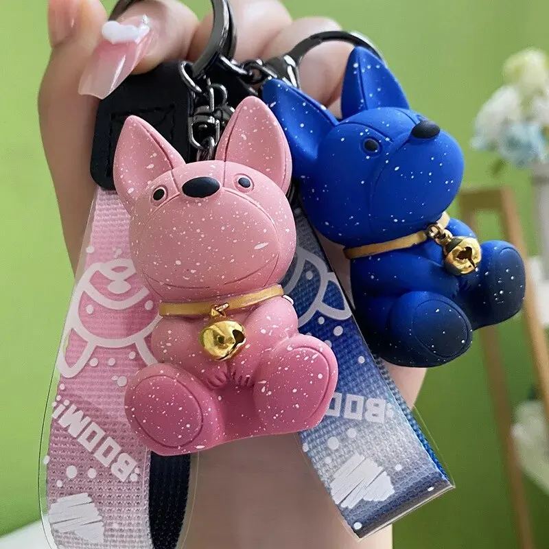 A Piece of Creative Color-changing Method Dog Key Chain Delicate Cute Backpack Pendant Figure Couple Car Key Pendant