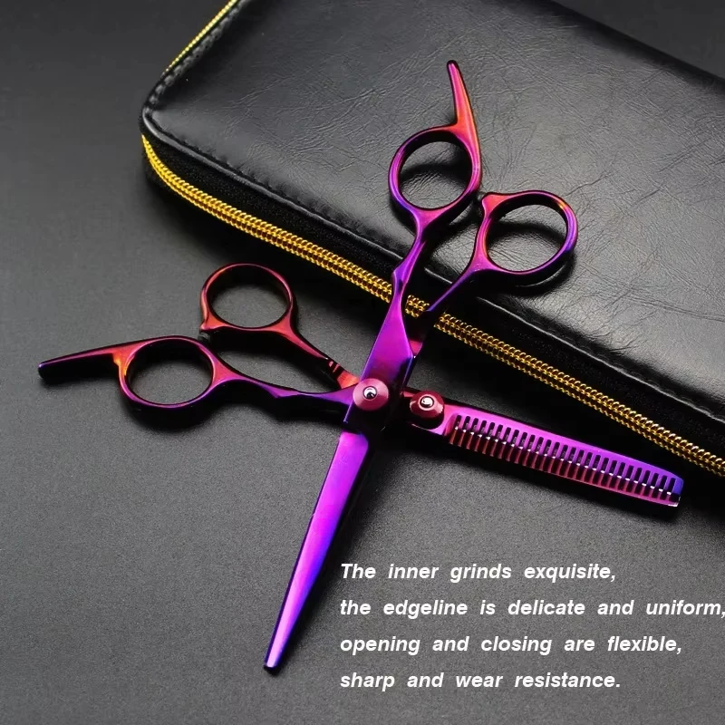 Ciseaux à cheveux professionnels de 6 pouces, ciseaux amincissants pour barbier, outils de coupe de
