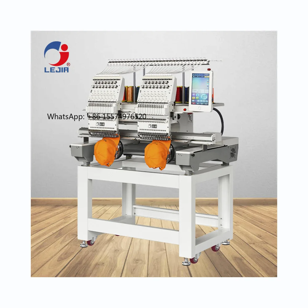 China Price Manufacturers Multi Function Magnetic Hoop High Speed Hat Beading Embroidery Machine 1200 Rpm Double Header