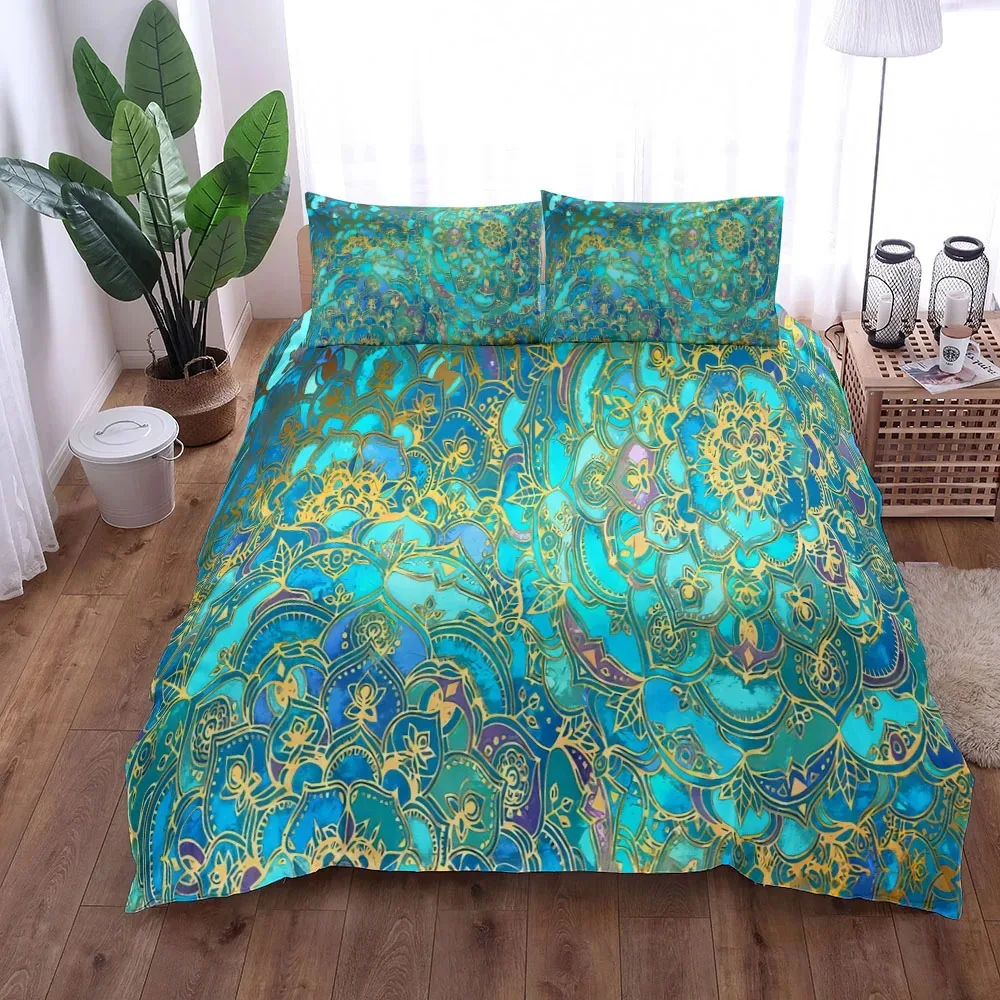 Vintage Mandala Duvet Cover Set King Queen Double Full Twin Single Size Bed Linen Set