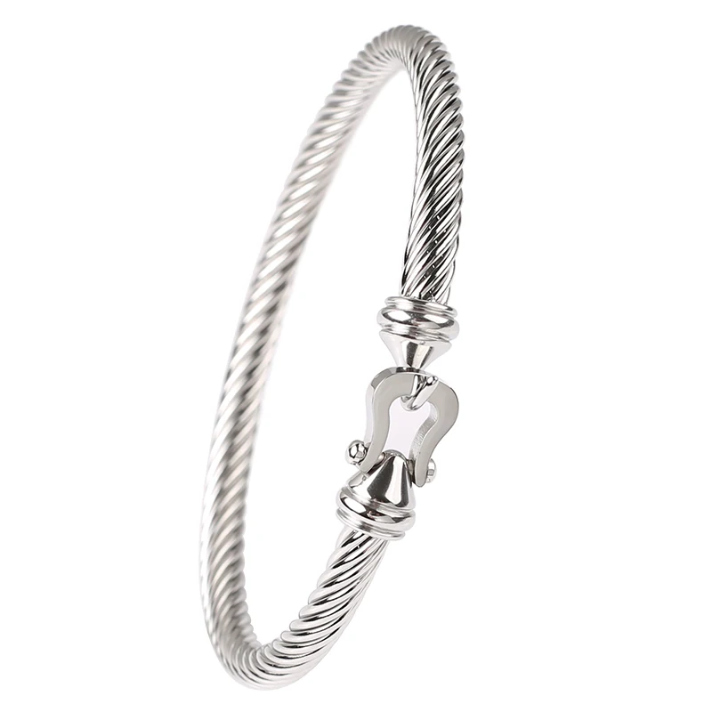 Fashionable open style stainless steel bracelet for women's high-end design bracelet