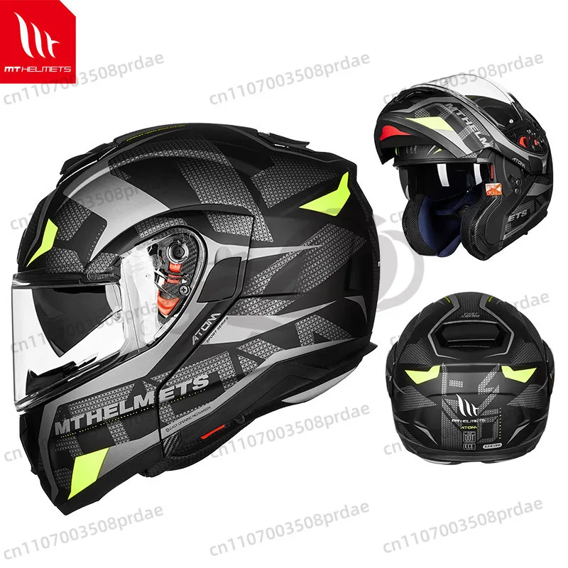 Motorcycle Peeling Helmet Men's and Women's Double Lenses Locomotive Winter Motorcycle Travel Four Seasons Full HelmetLarge Size