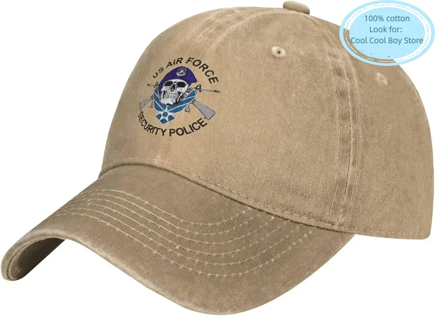 Us Air Force Special Operations & Security Police Dec Washed Hat Cap Baseball Dad Adjustable Cowboy Unisex Denim Trucker