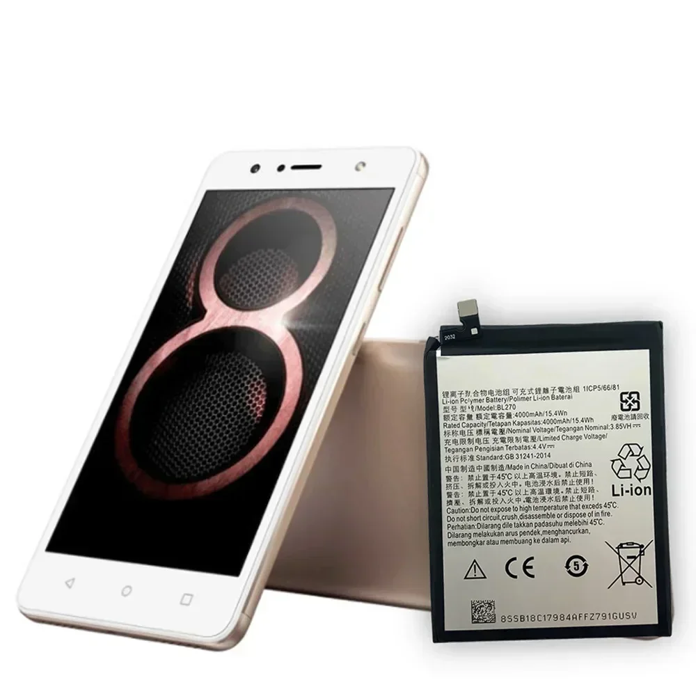 Batería BL270 de 4000mAh para Lenovo K6, K8 Note, K53a48, Vibe K6, G, G5 Plus, para Motorola Moto G6 Play XT1922
