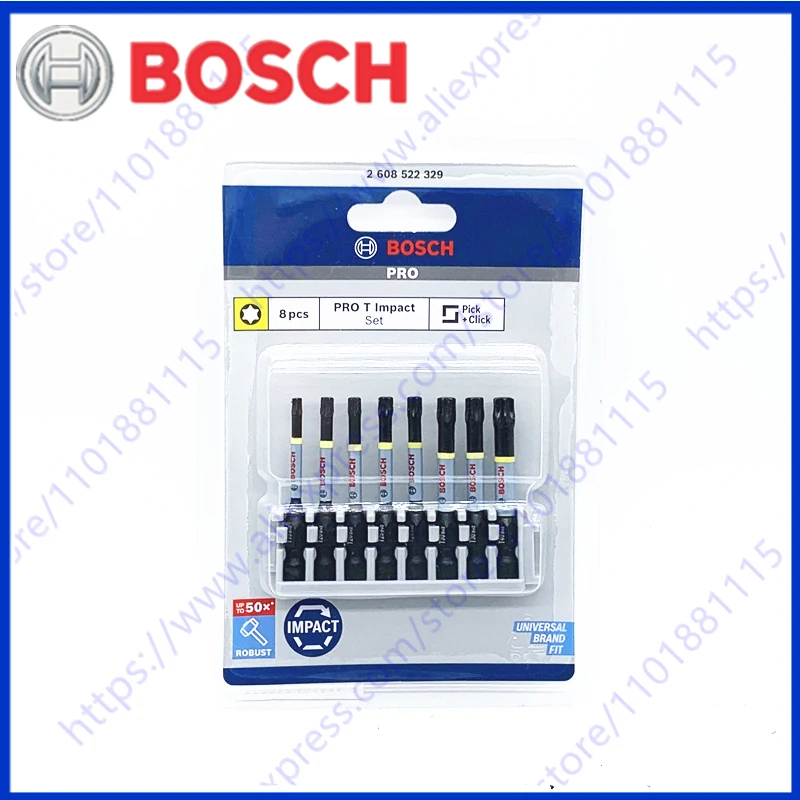 

50MM 1/4 " T15 T20 T25 T30 T40 2608522329 for Bosch Electric screwdriver bit set Impact Control Highly Robust Bits
