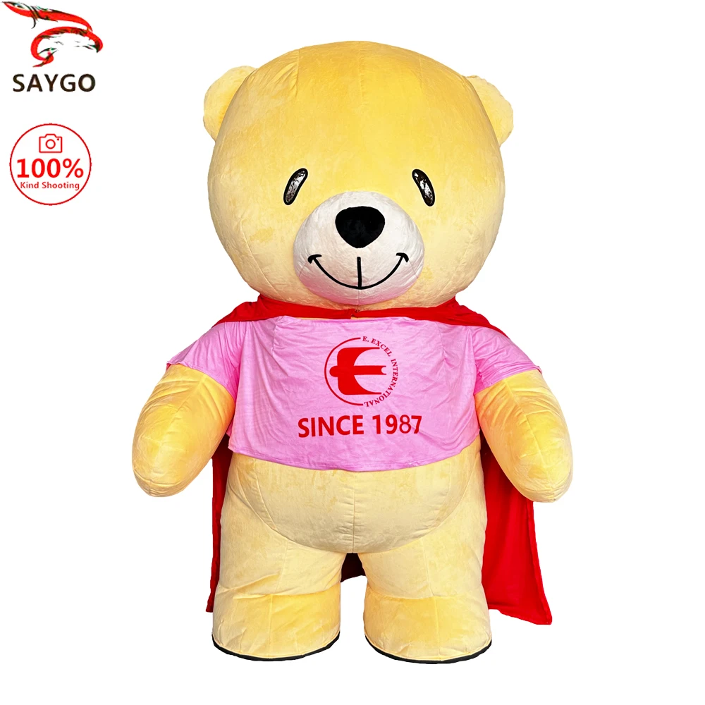 

SAYGO Cool Cloak Bear Inflatable Plush Costume Adult Character Cosplay Mascot Halloween Christmas Performance Party Costume