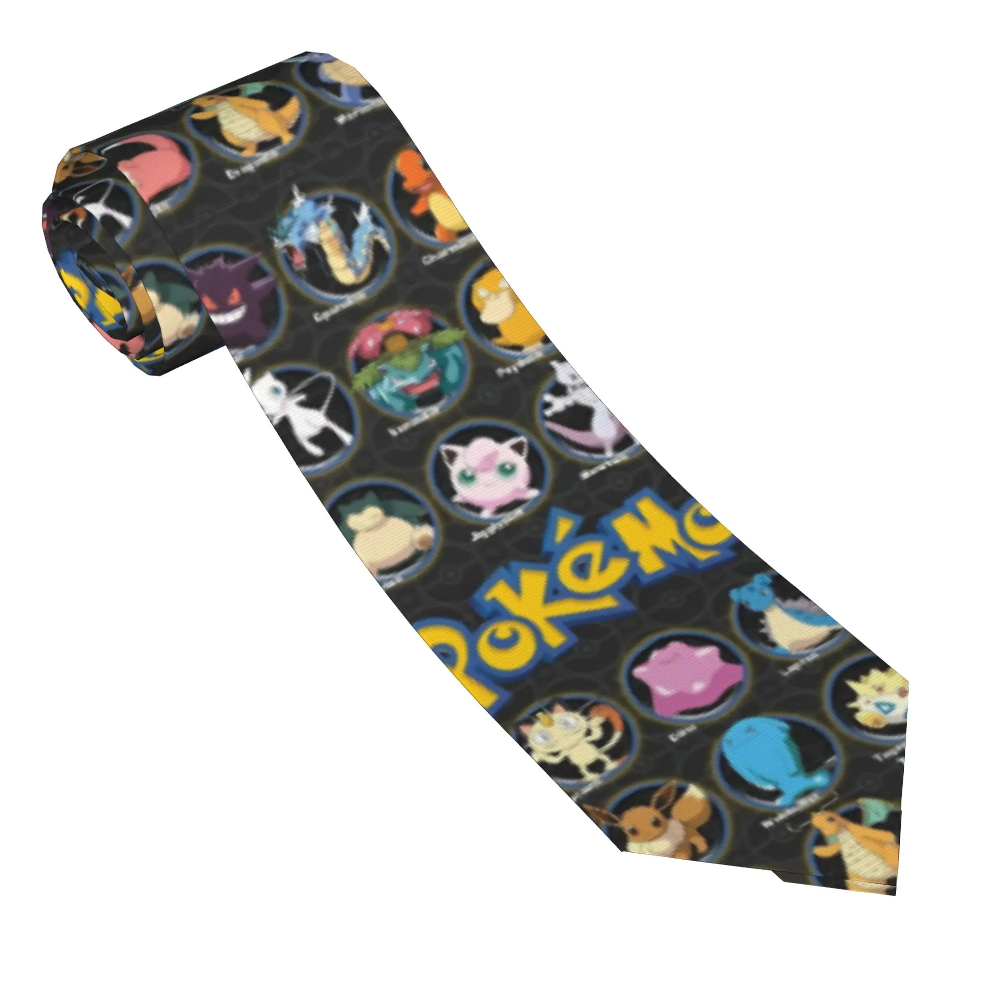 

Cartoon Pokemoned Necktie Unisex Polyester 8 cm Neck Tie for Men Fashion Wide Shirt Accessories Cravat Wedding Business