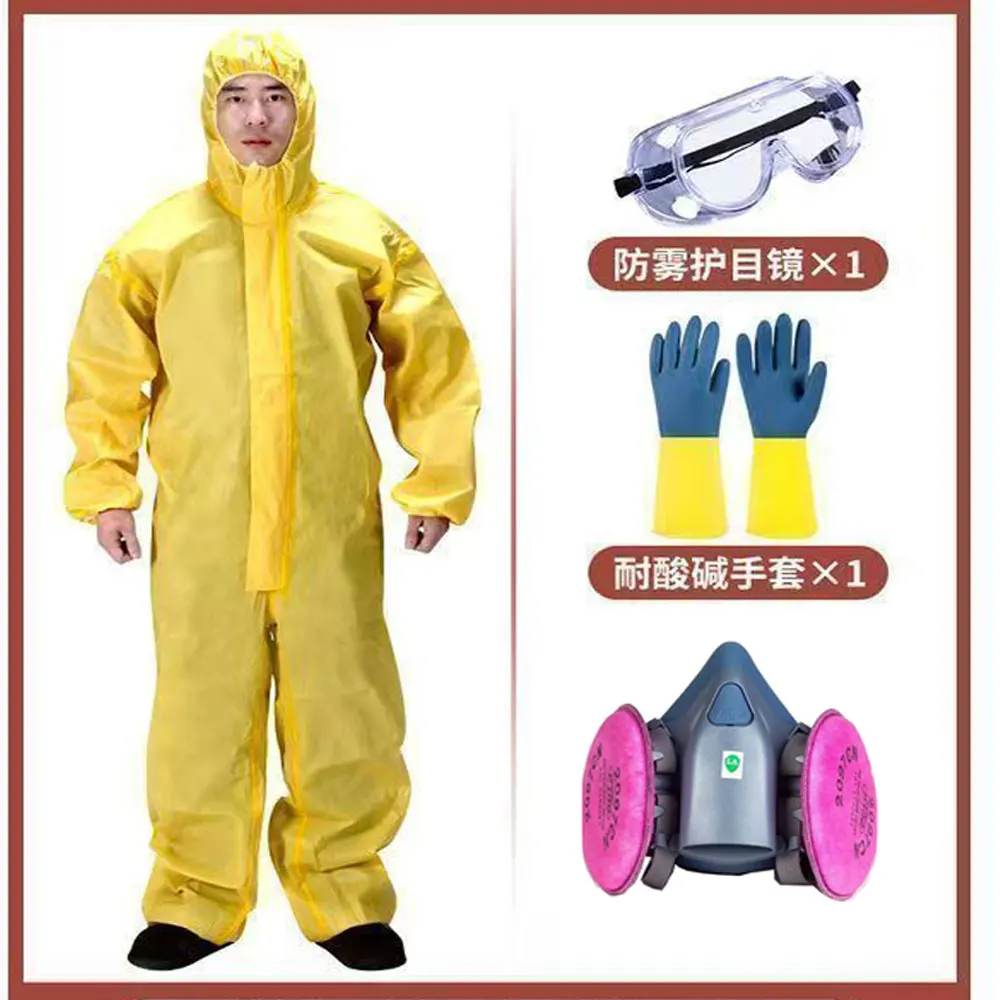 

One Piece Chemical Work Coverall Protective Clothing Hazardous Chemical Liquid Sulfuric Acid And Alkali Resistant Protection