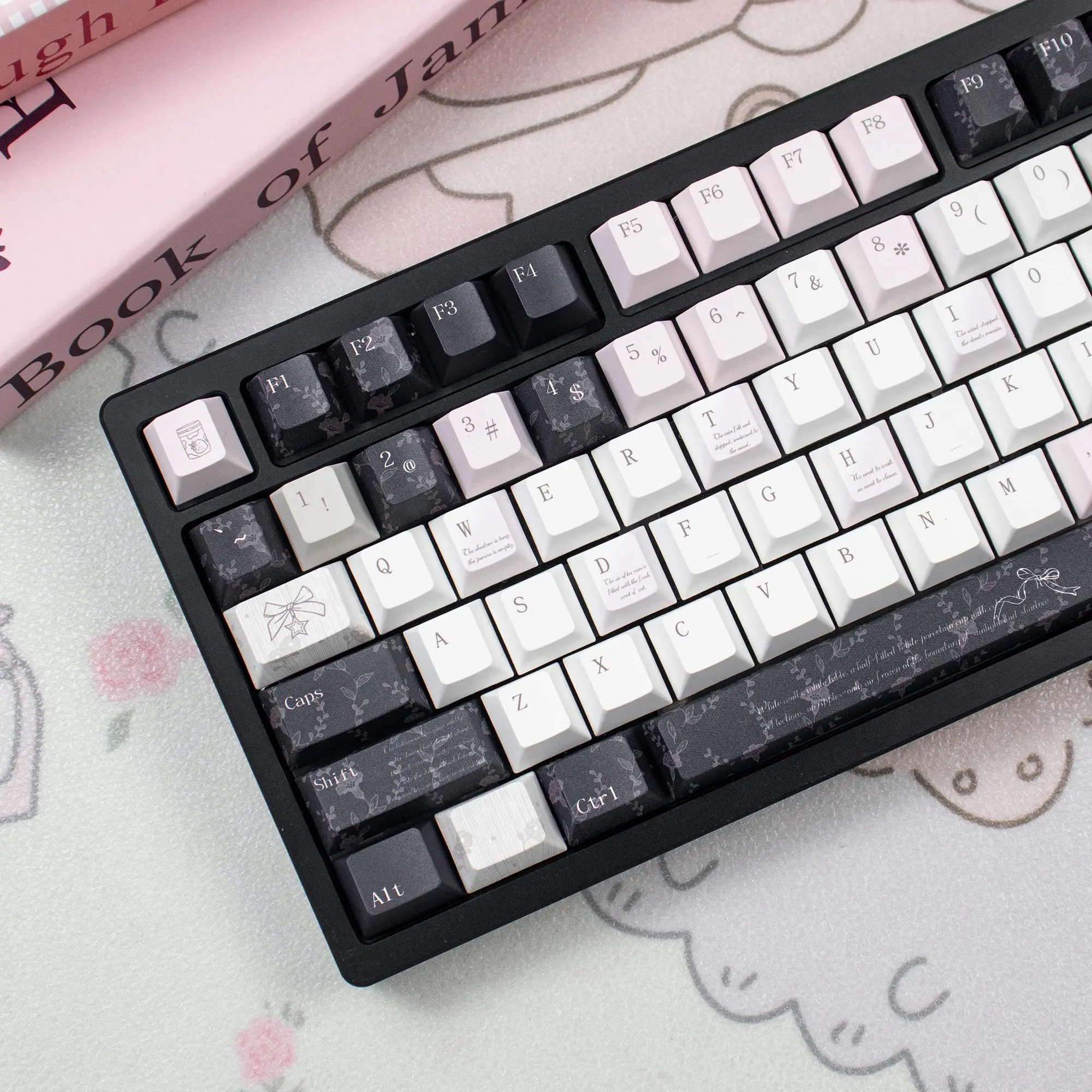 Pink Cute Keycaps Dye-sub Cherry profile PBT keycaps sets Customized Girls key caps For MX 61/68/96/104 Mechancial keyboard