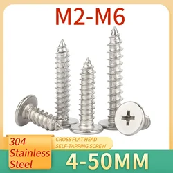 Tornillo de acero inoxidable 304 para madera, cabeza de oblea plana ultrafina de 10/50 piezas, M2, M2.6, M3, M3.5, M4, M5 CM