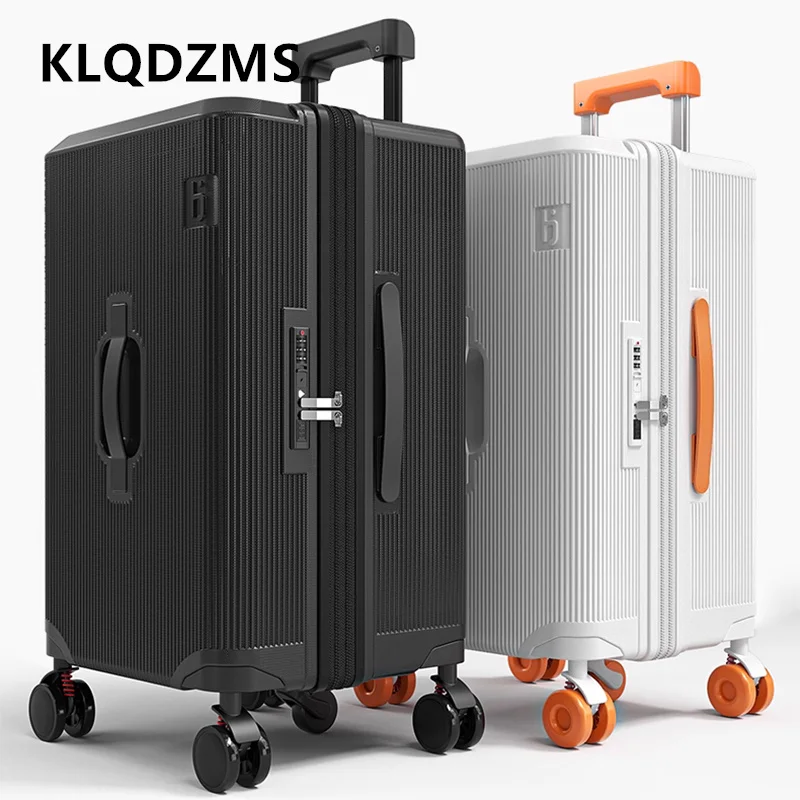KLQDZMS Aluminum Frame Suitcase Large Capacity Trolley Case ABS + PC Boarding Box 20