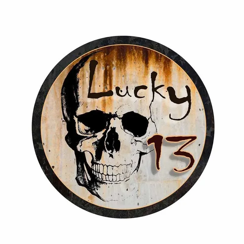 Car Accessories Lucky 13 Funny Car Sticker Reflective PVC Decal