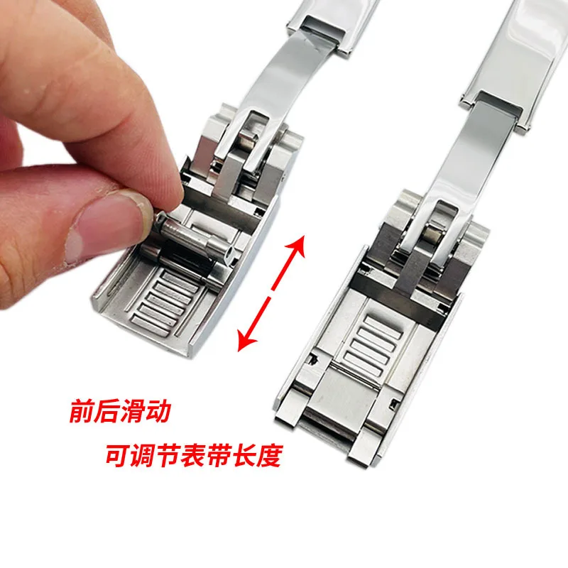 Stainless steel folding buckle glide lock for watch band strap Deployment clasp 9mmx9mm