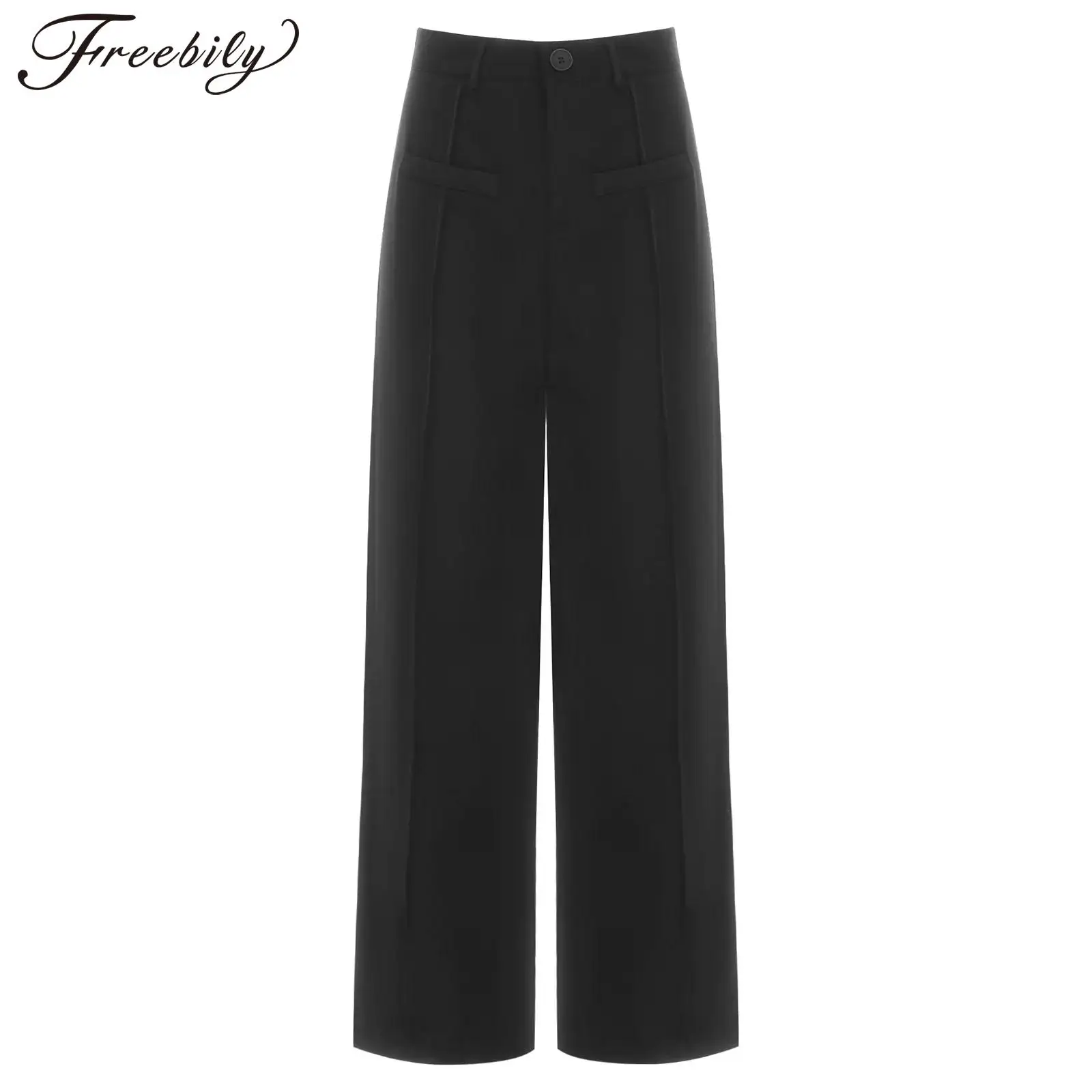 Pantaloni eleganti da donna Pantaloni lunghi a gamba larga a gamba dritta per abiti casual da lavoro Pantaloni da lavoro Pantaloni da donna a vita alta da ufficio