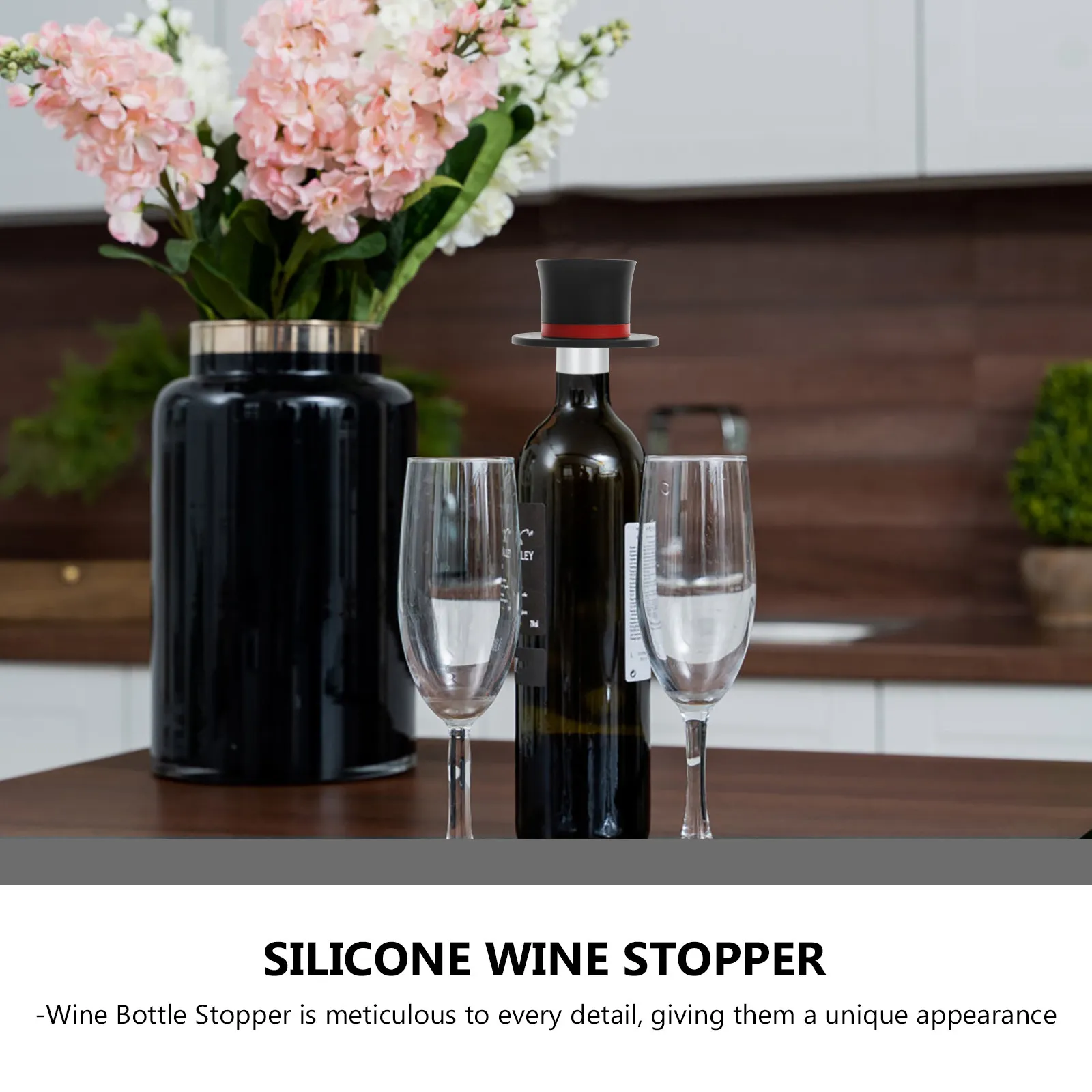 Silicone Wine Stopper Hat Style Airtight Resealer for Wine Bottles Preserves Taste Prevents Oxidation Cute Decorative Bottle
