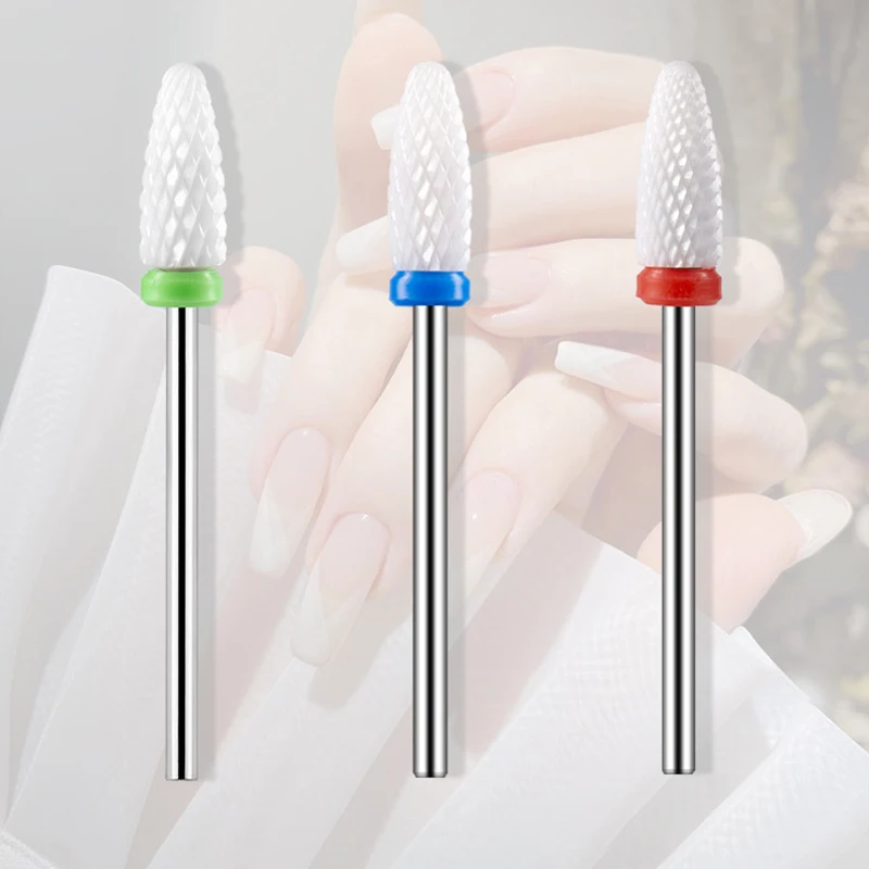 10 pezzi frese in ceramica al tungsteno per manicure accessori per trapano per unghie in carburo punte strumenti per attrezzature per nail art per taglio di fresatura a macchina