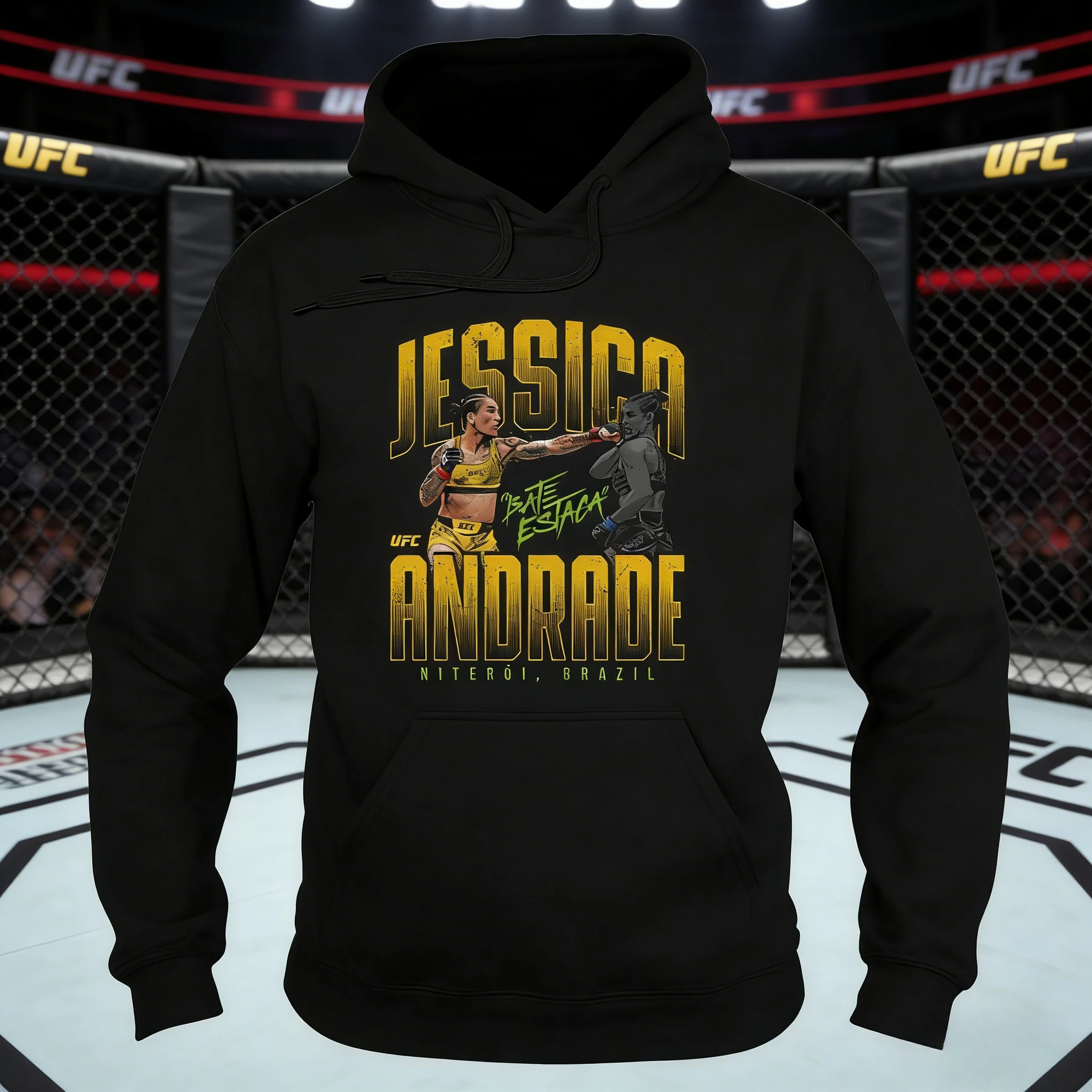 

Осень/зима 2026, UFC Джессика Андрей, боевая толстовка с рисунком, женская модная свободная повседневная хлопковая теплая толстовка, пальто унисекс