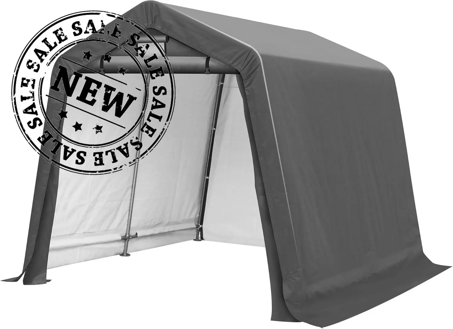 8' x 8' Outdoor Storage Shelter Shed- Heavy Duty Storage Tent with Roll-up Ventilated Windows,Motorcycle Shelter, Gray