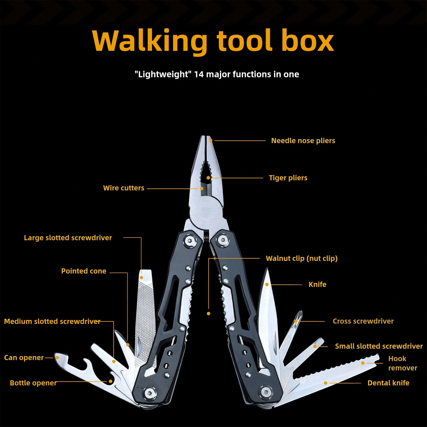 Multi-purpose Pliers Tools Stainless Steel Multi-tool Pliers Outdoor Combination Knife Pliers Folding Portable