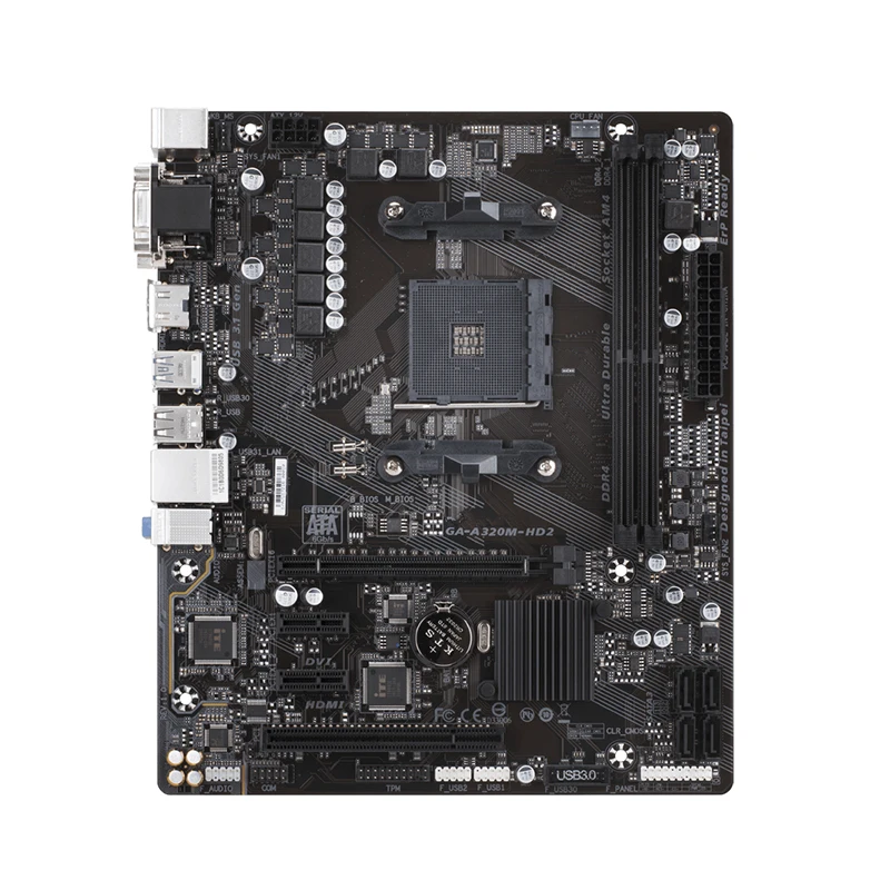 Soquete Mainboard Desktop para AMD A320, SATA III, USB 3.0, GA-A320M-HD2, AM4, DDR4, 32GB