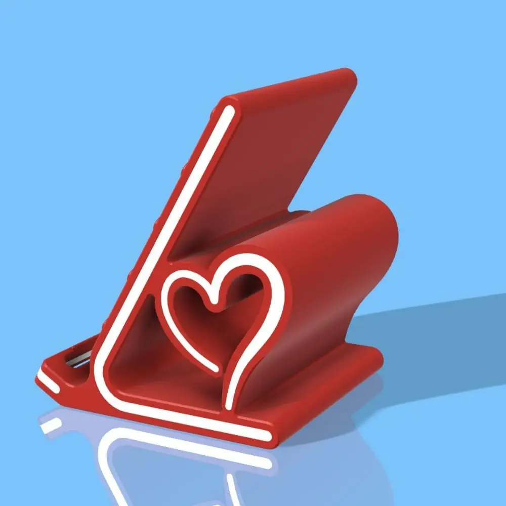 

3D Printed Heart-shaped Phone Stand Kawaii Creative Smartphones Support Bracket Anti-slip Romantic Valentine's Day Gift