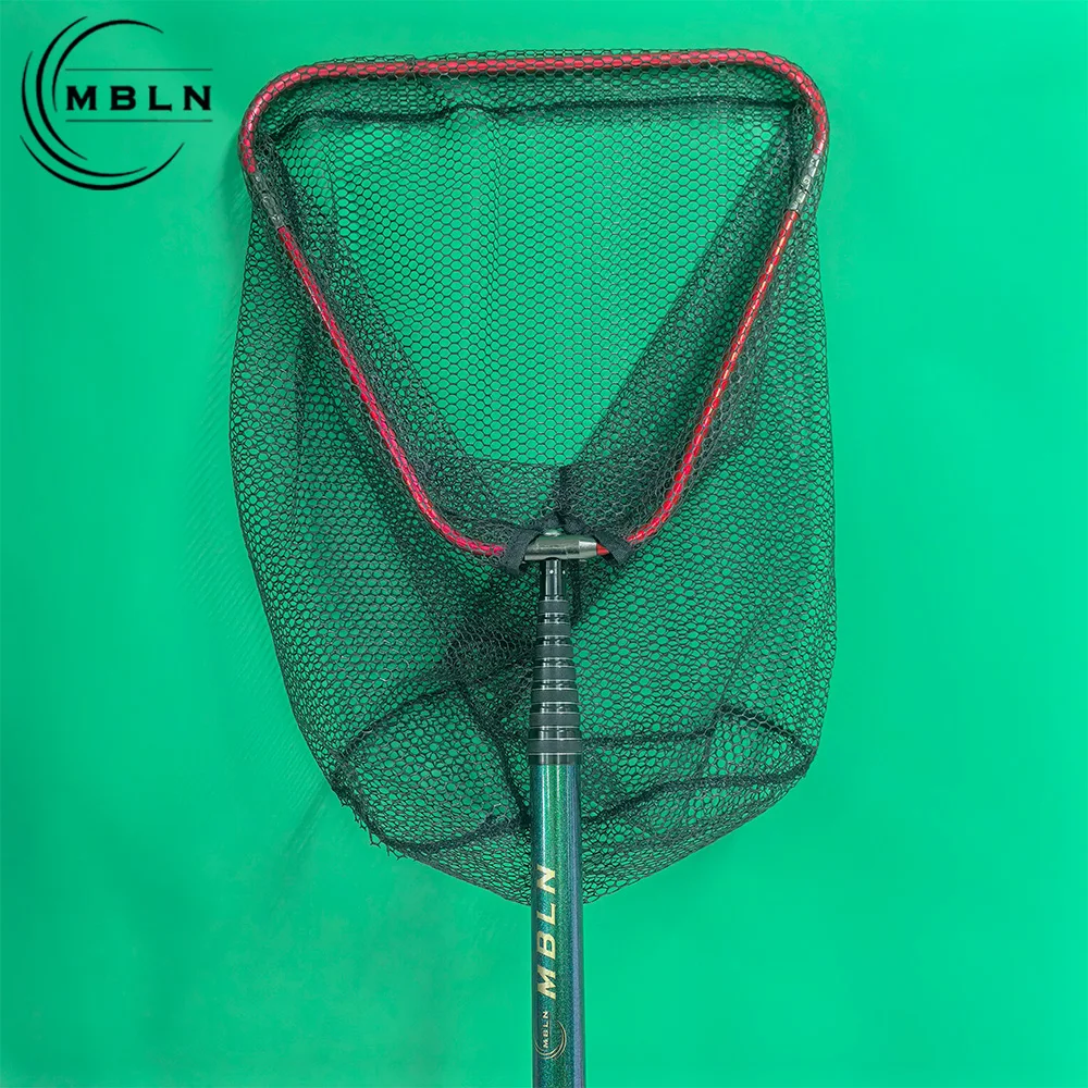 mbln-折りたたみ式深型アルミ合金製絡まりにくい大型38メートル魚網、大型魚釣り用伸縮ハンドル付き
