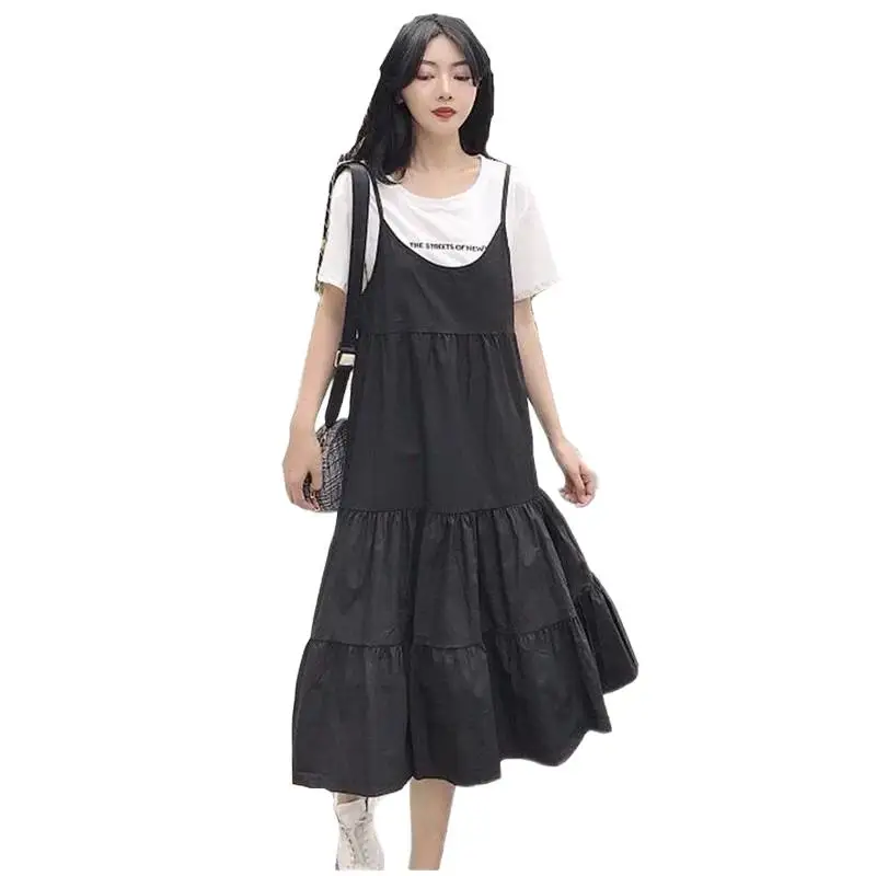 

Girls Suspender Dress 2024 Patchwork Sleeveless Summer Cute Lolita Sling Cotton Linen Dresses Street Vestidos de verano mujer