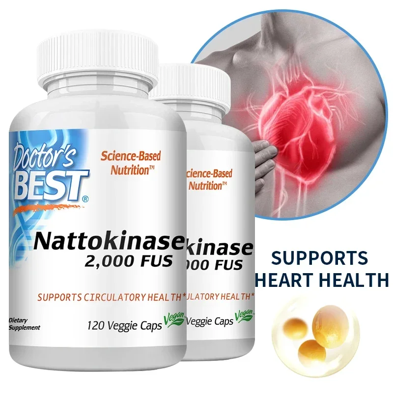 High Potency Nattokinase 2000 FU, Non-GMO, Gluten-Free, Circulatory Health, Natural Ingredients, 120 Veggie Caps