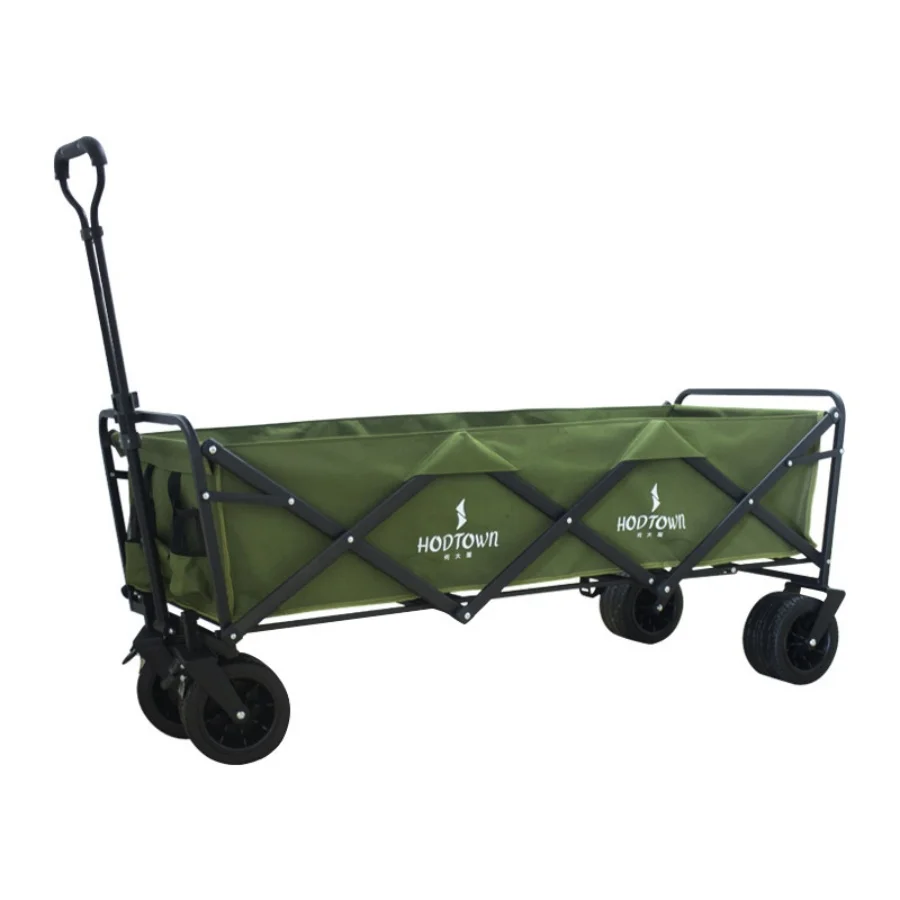 

Hodtown Multi-Functional Folding Trolley Cart with Platform Portable Shopping Wagon with Collapsible Wheels for Camping Lounging