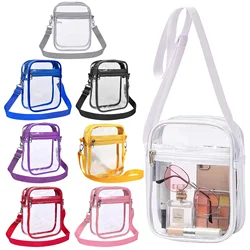 Transparent Crossbody Bags Women Summer All-Match Fashion Clear PVC Handbags Small Simple Zipper Shoulder Bag Purses Phone Bag