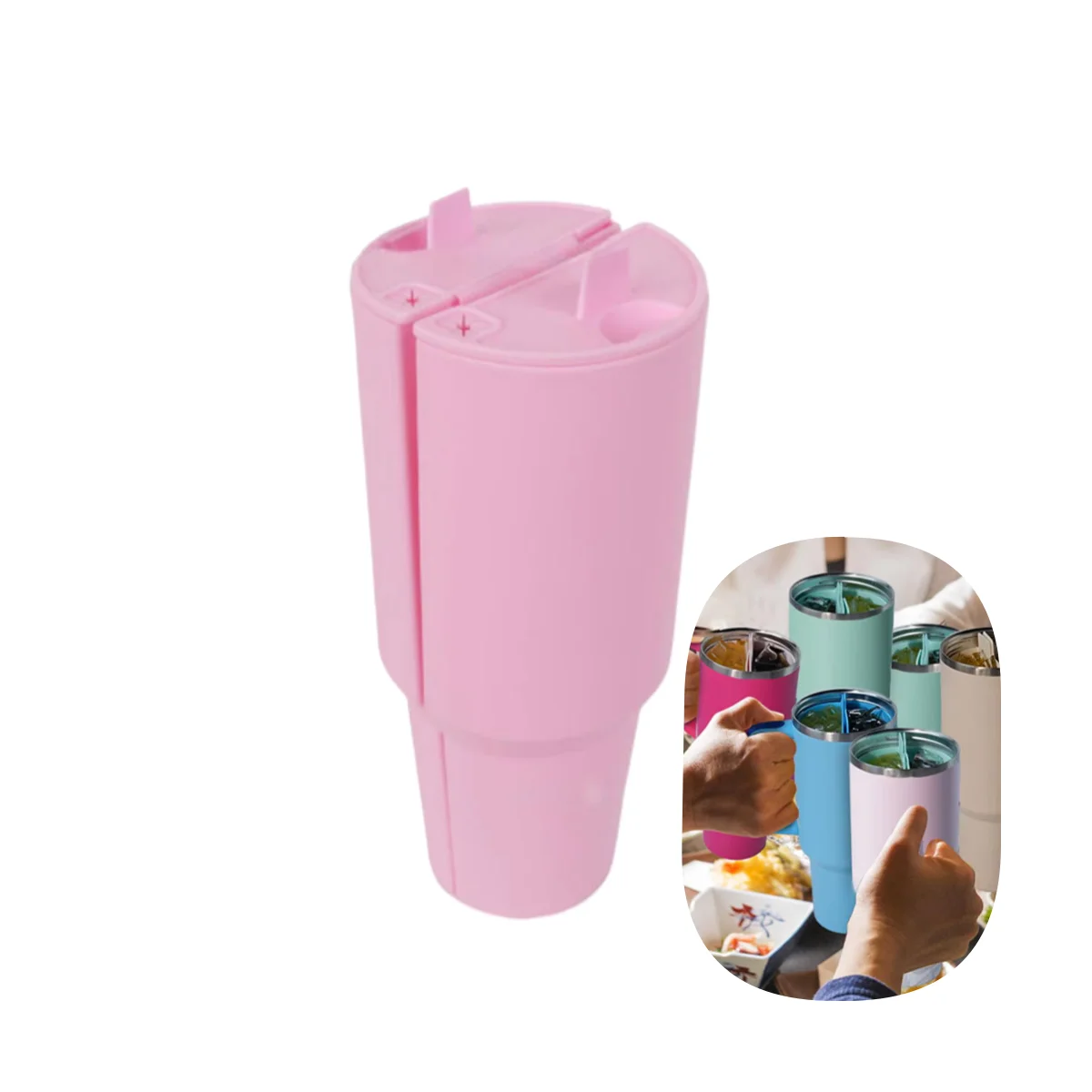 

Beverage Cup Liner Can Hold 2 Different Drinks No Spillage Easy To Clean Sealed With Lid Silicone