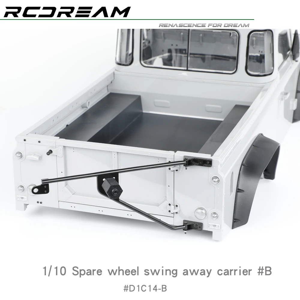 RCDream 1/10 Spare Wheel Swing Away Carrier #B / Spare Tire for 1/10 1/8 RD110 RD90 RC4WD Pickup RC Crawler Upgrade #D1C14-B