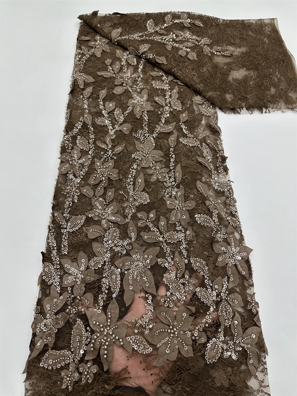 

Африканская ткань с бисером для жениха 2026: Высококачественная французская нигерийская роскошная тюлевая кружевная ткань с пайетками для вечерних и свадебных платьев, для шитья