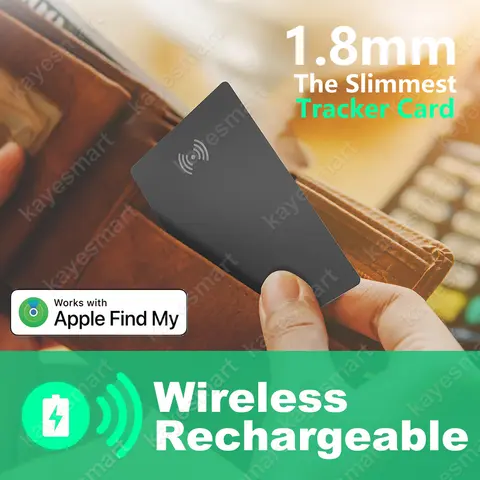 무선 충전 추적 위치 지갑 추적기 카드 GPS 로케이터 스마트 태그 아이템 추적기(아이폰 장치용) Apple Find My APP