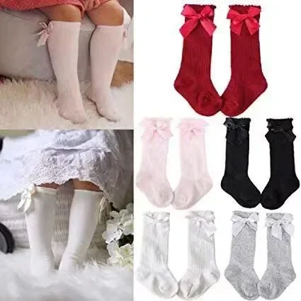 Baby Mädchen Socken Zeug Infant Weihnachten Lange Barrel Aktien Kinder Junge Nette Baumwolle Einfarbig Socken Herbst Winter Kinder Kleidung