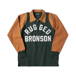 Rugged Bronson Heavyweight Two-Tone Racing Jersey 1/4 Zip Long-Sleeve Motorcycle Tee Shirt