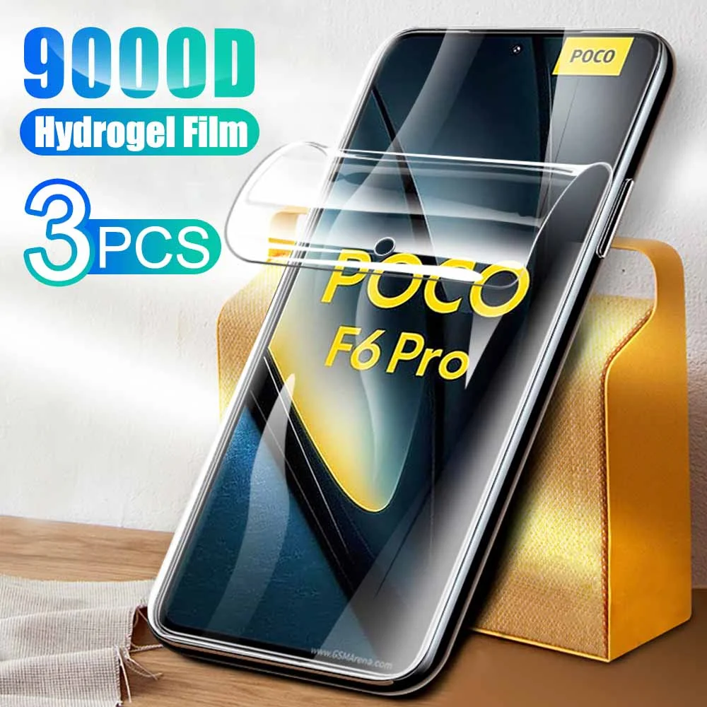 3PCS Front Screen Soft Hydrogel Film For Xiaomi Poco F6 Pro 5G Little F6Pro F6 F 6 Pro 2024 Smart Phone Protective Film Cover