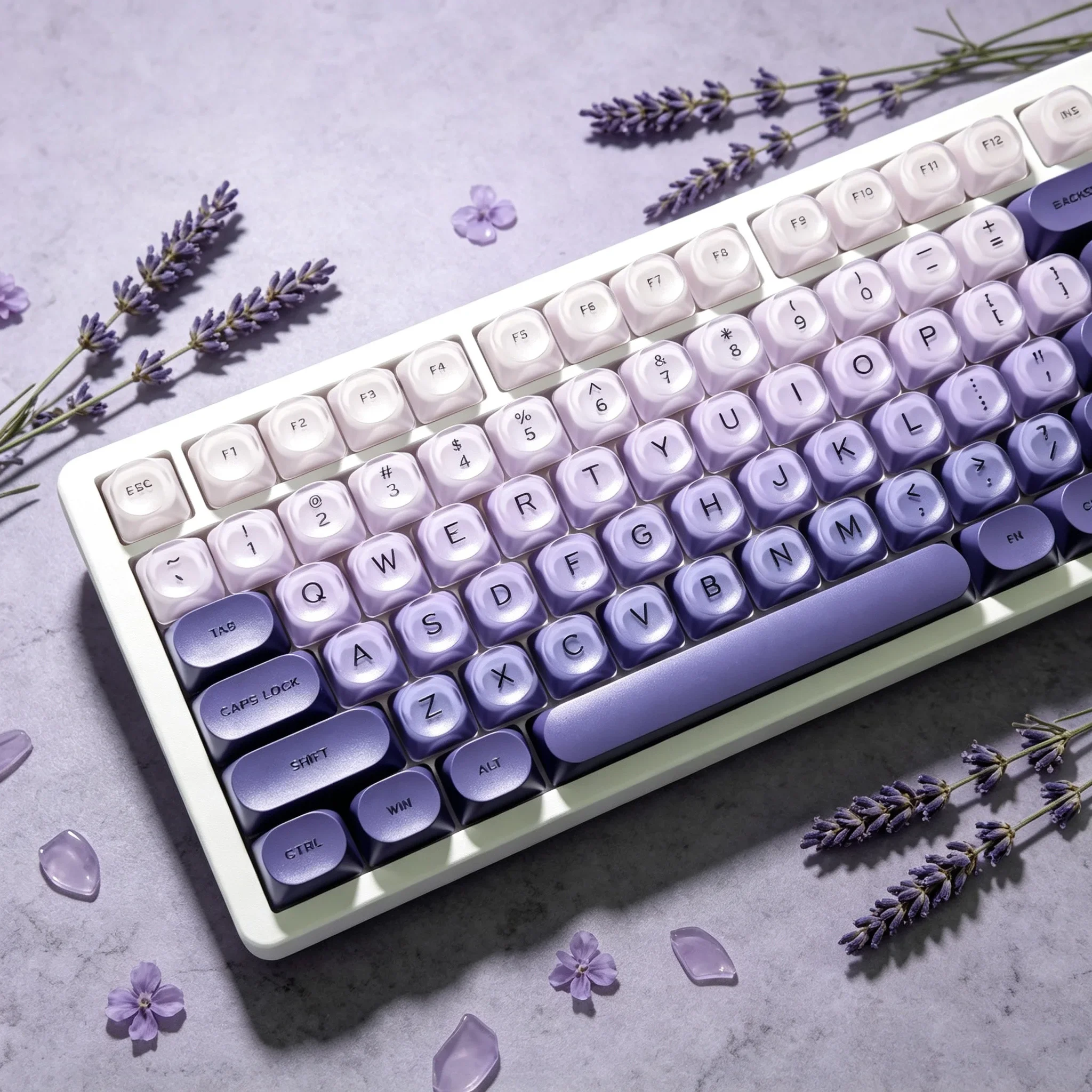 Gradient Purple Black Pink Crystal Keycaps Custom DIY for Gaming Mechanical Keyboard PBT Key Caps Set for Keyboard 68 70 80 90