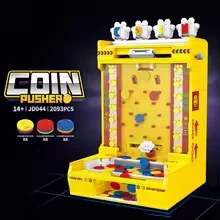 Console de jeu électrique à pousser des pièces de monnaie, assemblage de blocs de construction, salle de jeux de puzzle de particules, présentation de jouets créatifs, 2093 pièces