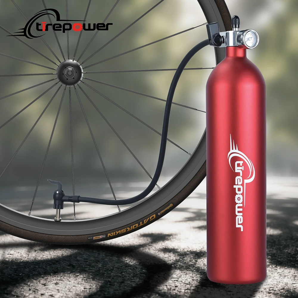 Ctrepower Tyre Air bottle Tire Booster with Valve Gas Cylinder Pressure Gauge For Bike Vacuum Tubeless Tire MTB Road RoInflator