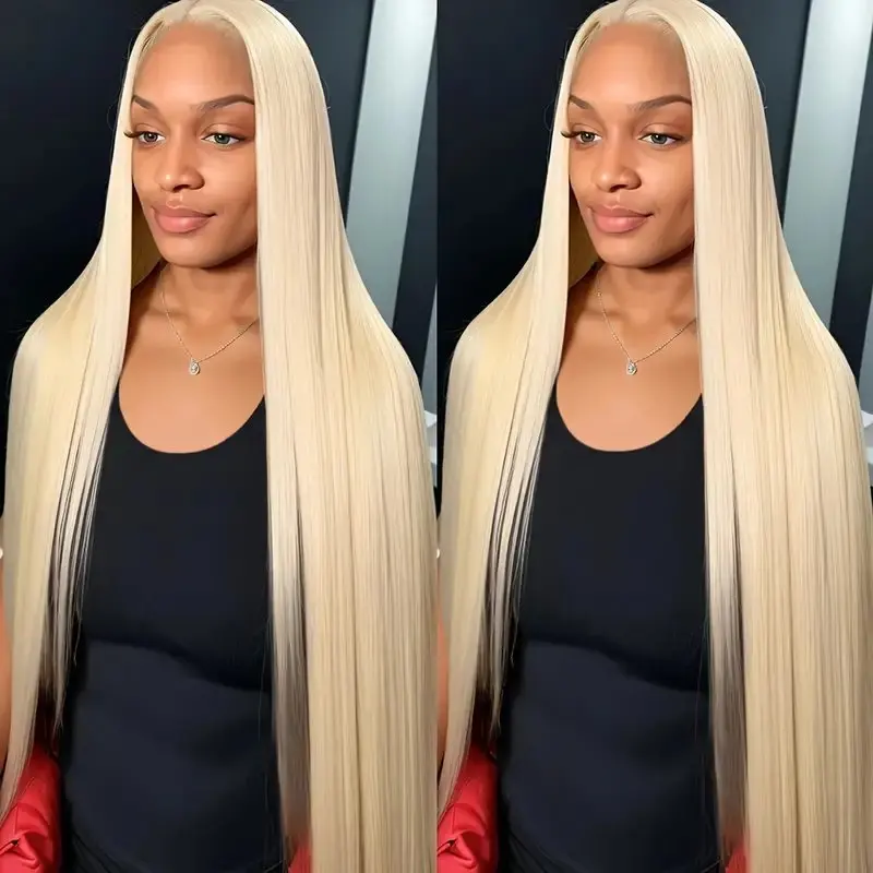 Blonde 613 18 36 inch 150% Blonde 13x4 HD Lace Frontal Wig Glueless Straight  Bleached Brazilian Human Hair Wig